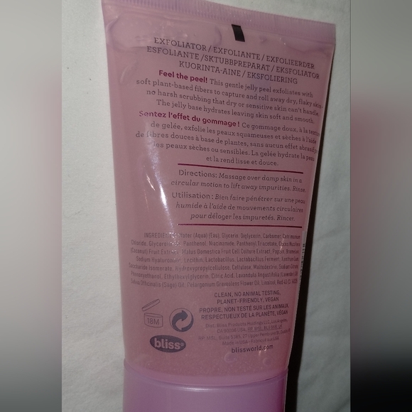 BLISS JELLY GLOW PEEL GENTLE EXFOLIATOR WITH FRUIT ENZYMES, 4.0 FL OZ - Picture 9 of 14
